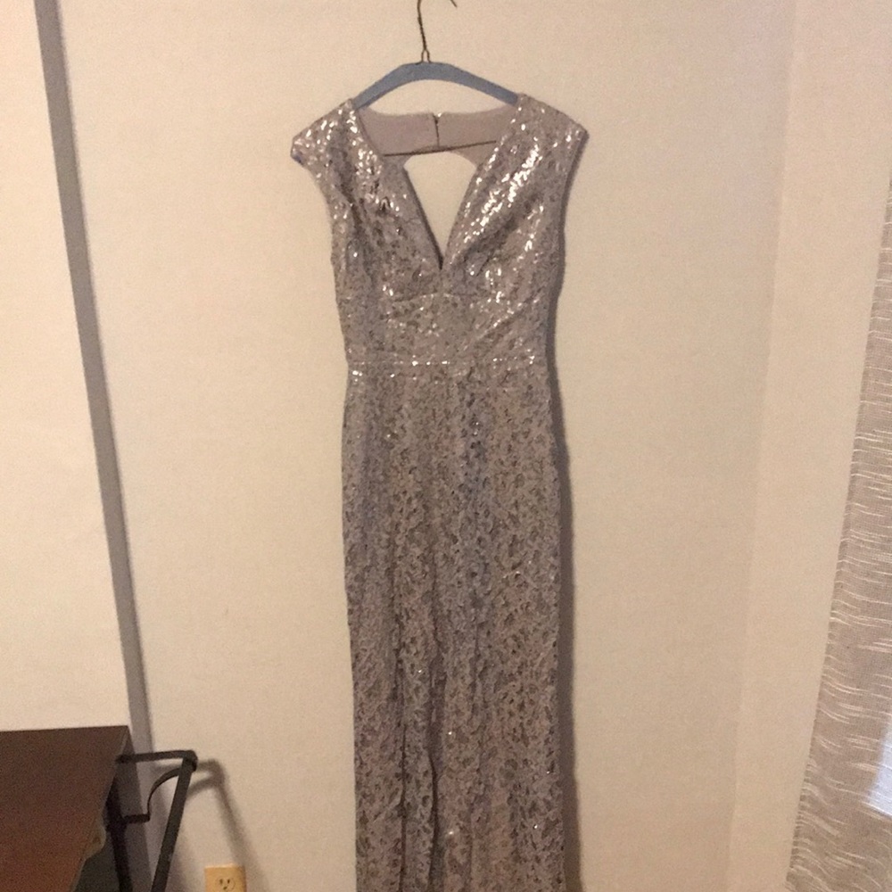 Gray Sequin Gown BCBG